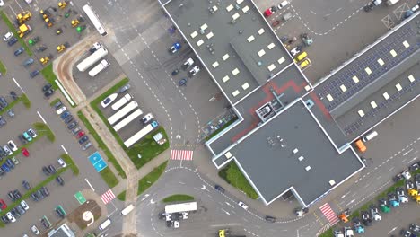 Time-lapse-Aerial-view-of-goods-warehouse