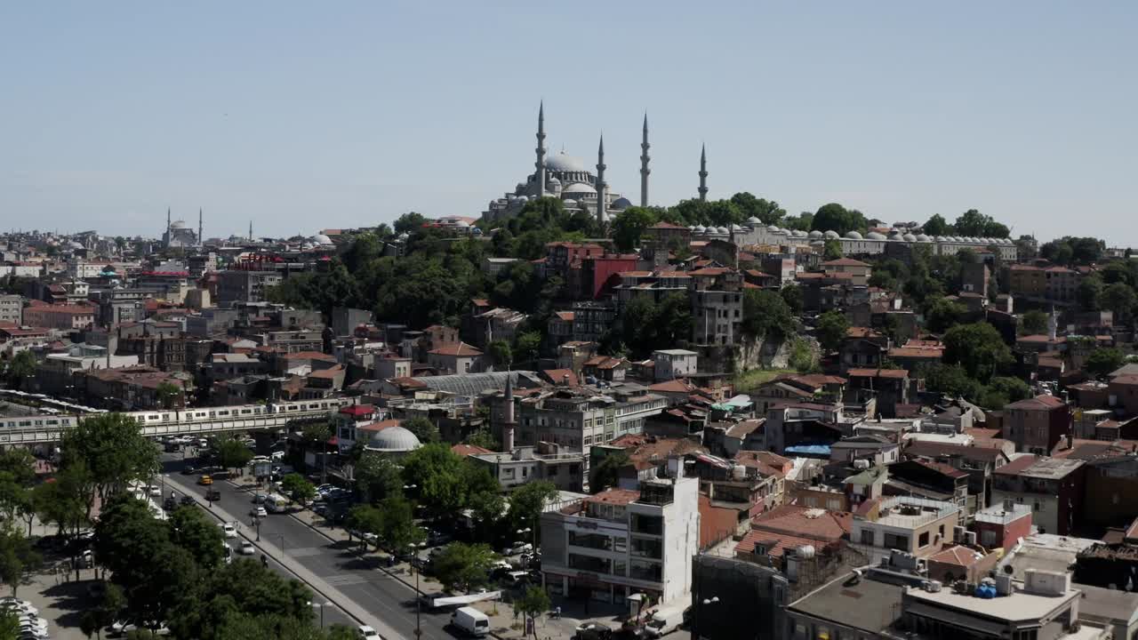 ciudad de estambul y mezquita de suleymaniye vista aérea