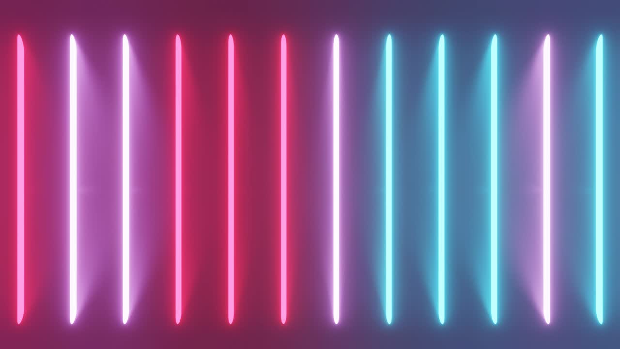 fondo de neón. fondo de neón rojo, blanco y azul brilla sobre fondo negro. fondo de neon vivo brillante. patrón sin costuras de 4k