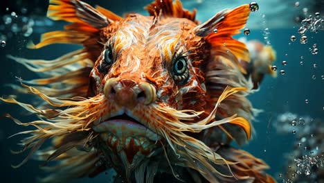 colorful fish with vibrant details swims underwater in clear water