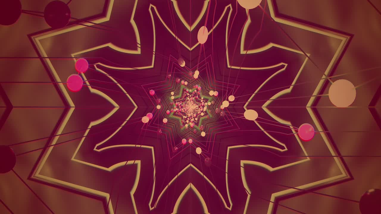 Un tunnel al neon presenta motivi dinamici e colori vivaci che si muovono ritmicamente. Questo design è ideale per un salvaschermo o uno sfondo, migliorando l'immersione visiva con effetti vibranti.