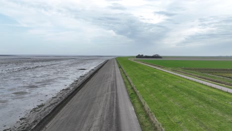 the wadden, texel, the netherlands. natural water works barrier. aerial drone video. nature of texel. aerial video.