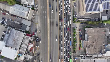 traffic jam at rush hour in santo domingo, concept air pollution, global warming