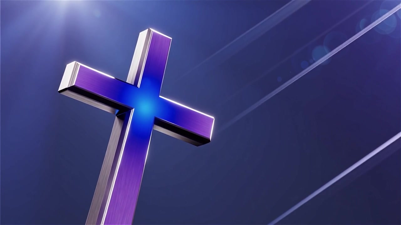 Croce Cristiana Luce Celestiale Sfondo per il Culto.