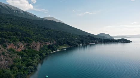 aerial shot of macedonia coast