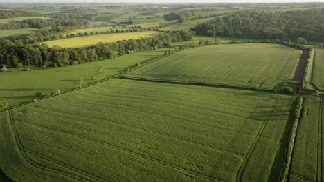 Cotswolds-Primavera-Paisaje-Aéreo-Campo-Yanworth-Reino-Unido