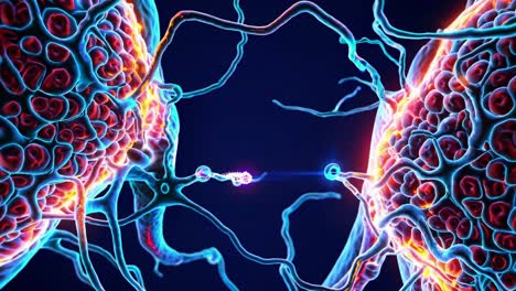 detailed 3d visualization of neuron and glia cells