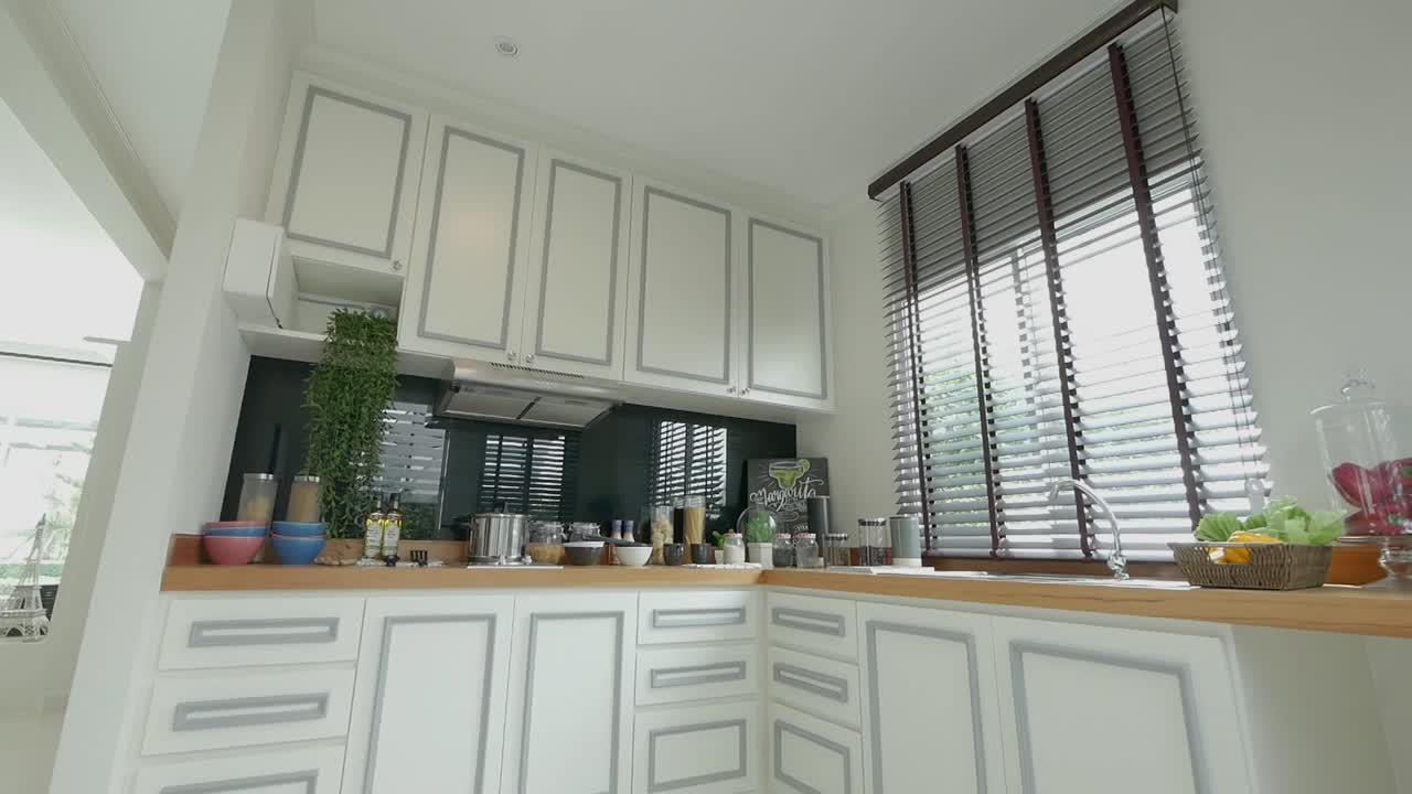 idea de decoración de área de cocina-despensa compacta y moderna