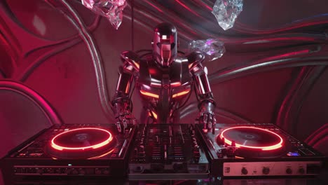 robot dj at the club