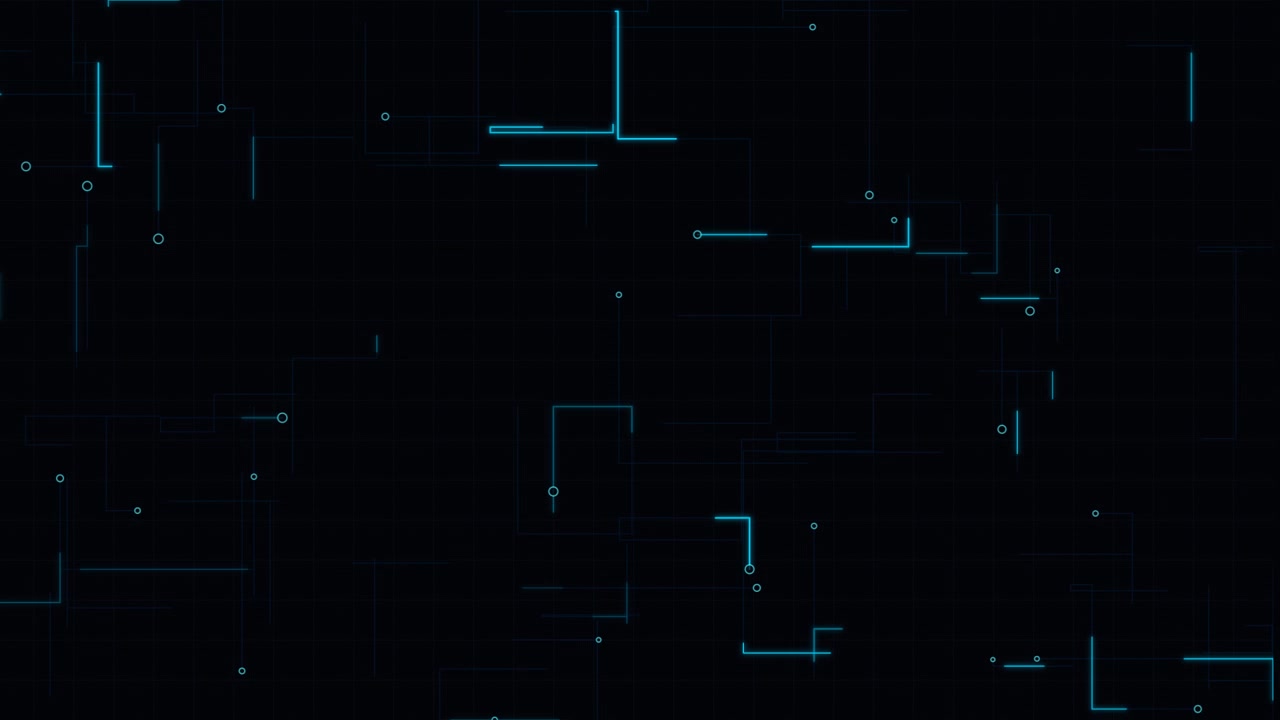 Abstract Digital Network Lines Moving on Dark Background
