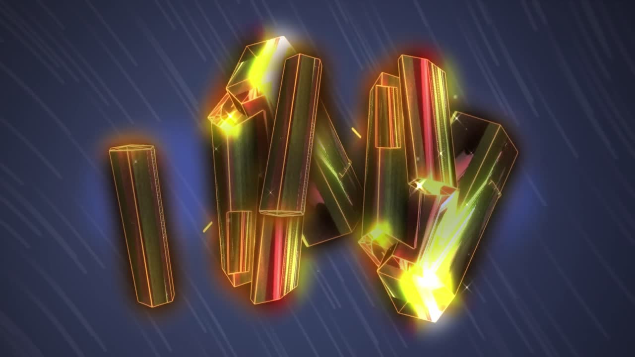 animación de un patrón de forma geométrica sobre líneas contra un fondo azul.