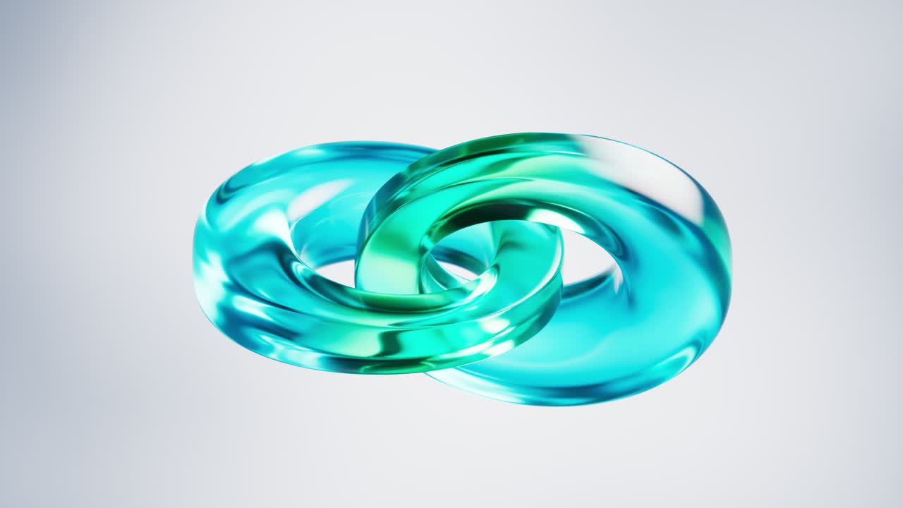 Transparent ring glass background, 3d rendering