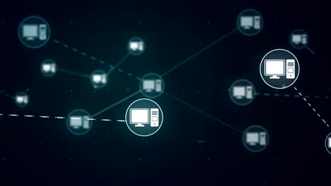 icono de red de escritorio enlace conexión tecnología de bucle animación 4k