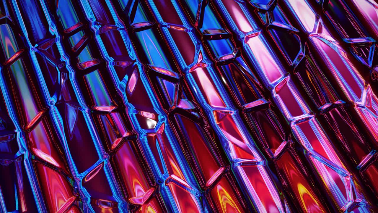 fondo fluido iridescente abstracto en bucle. hermosa superficie de vidrio ondulado de líquido con patrón, color de gradiente y ondas de flujo en él. bg creativo brillante con animación suave y suave.