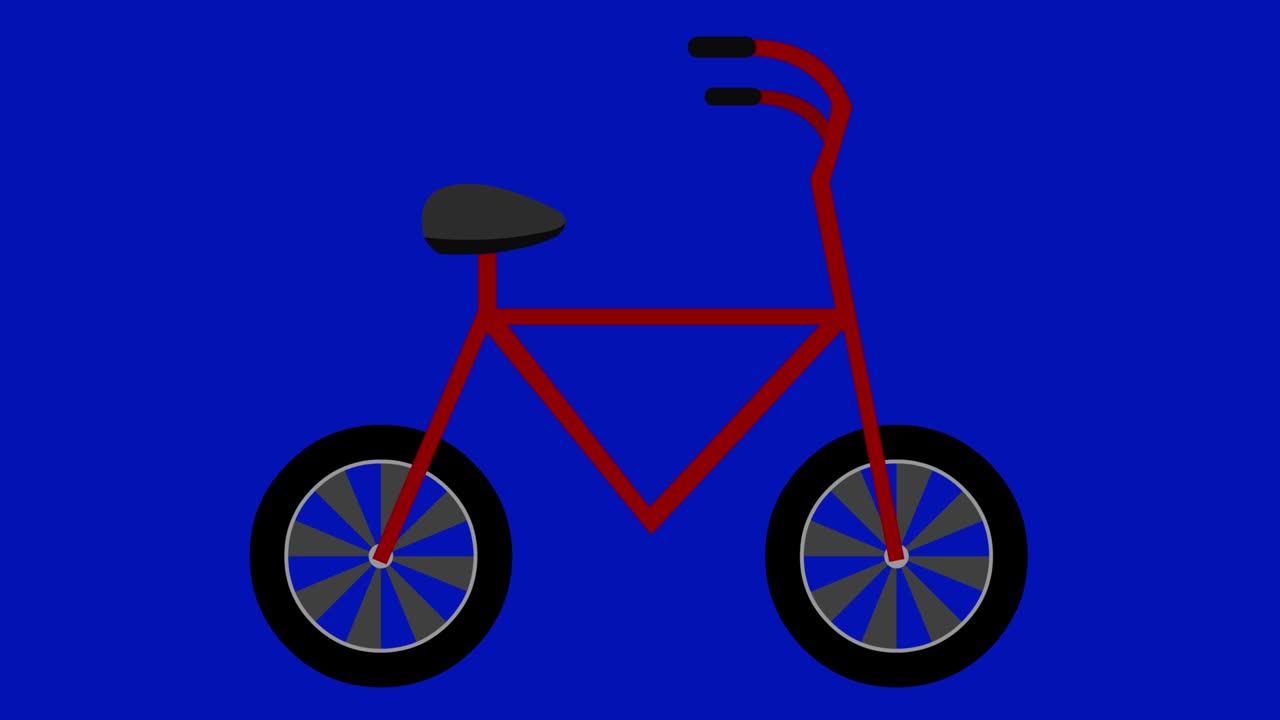 바와 페달이 회전하는 자전거의 루프 애니메이션