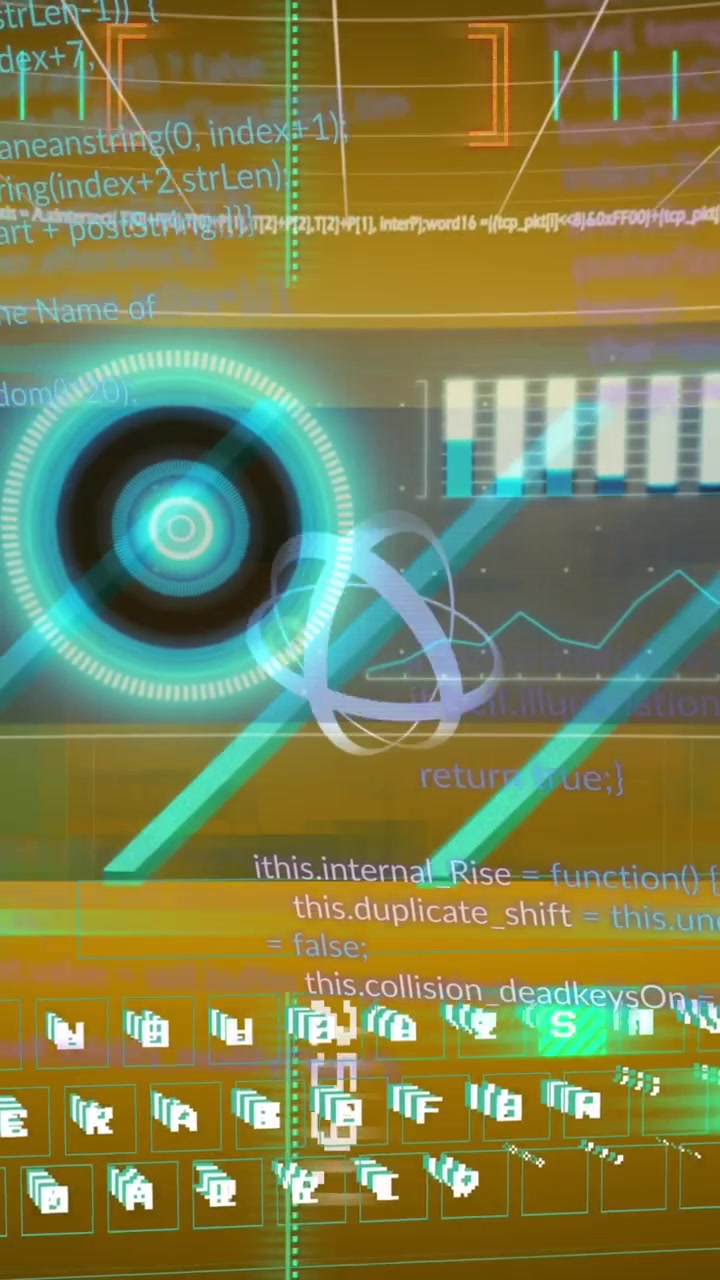 The video features a animation of text, scope scanning and data processing on screens
