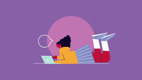 mujer que usa una computadora portátil trabajando en casa