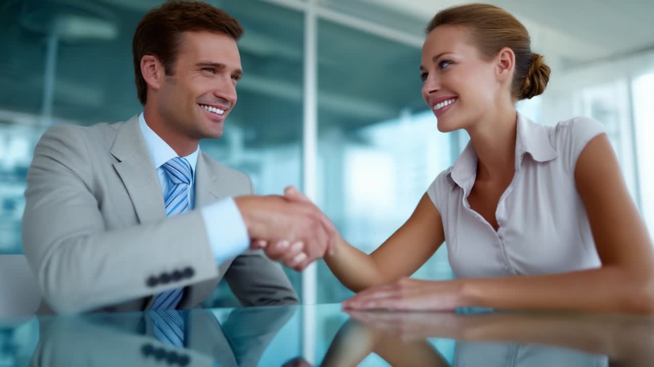 riunione d'affari e stretta di mano