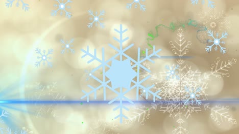 Animation-Von-Lichtflecken-über-Fallendem-Schnee