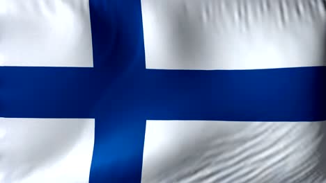 national flag of finland. seamless looping 4k full realistic finnish flag waving against background.