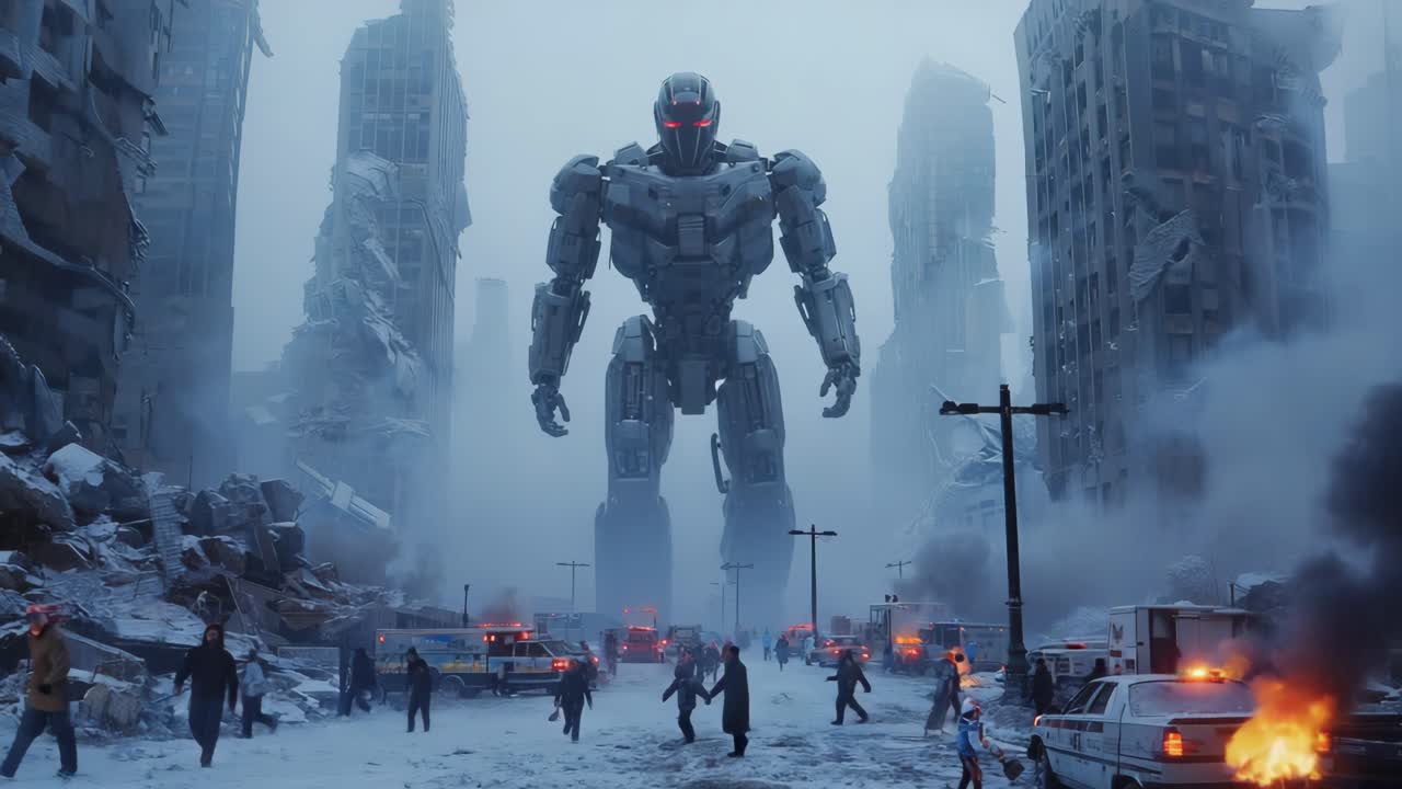 종말 이후의 도시에서 거대한 로