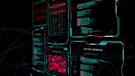 animación del procesamiento de datos digitales sobre un fondo negro