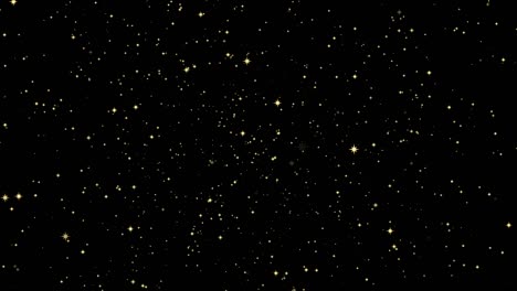 stars shine effect on black screen background animation. twinkle festive or holiday decoration. christmas golden star glow 4k animation. chroma key seamless loop.