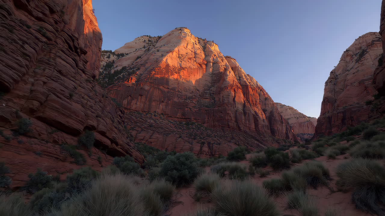 Sunrise in a Canyon, Zion National Park