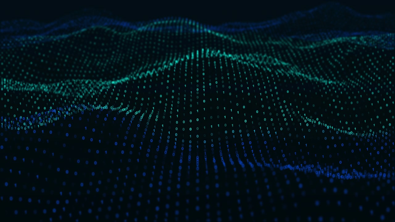 Abstract Digital Binary Data Wave Motion