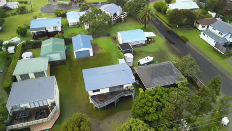 Flooding-around-house-in-Cooks-Beach-along-the-Coromandel-Peninsula,-New-Zealand-after-Cyclone-Gabrielle