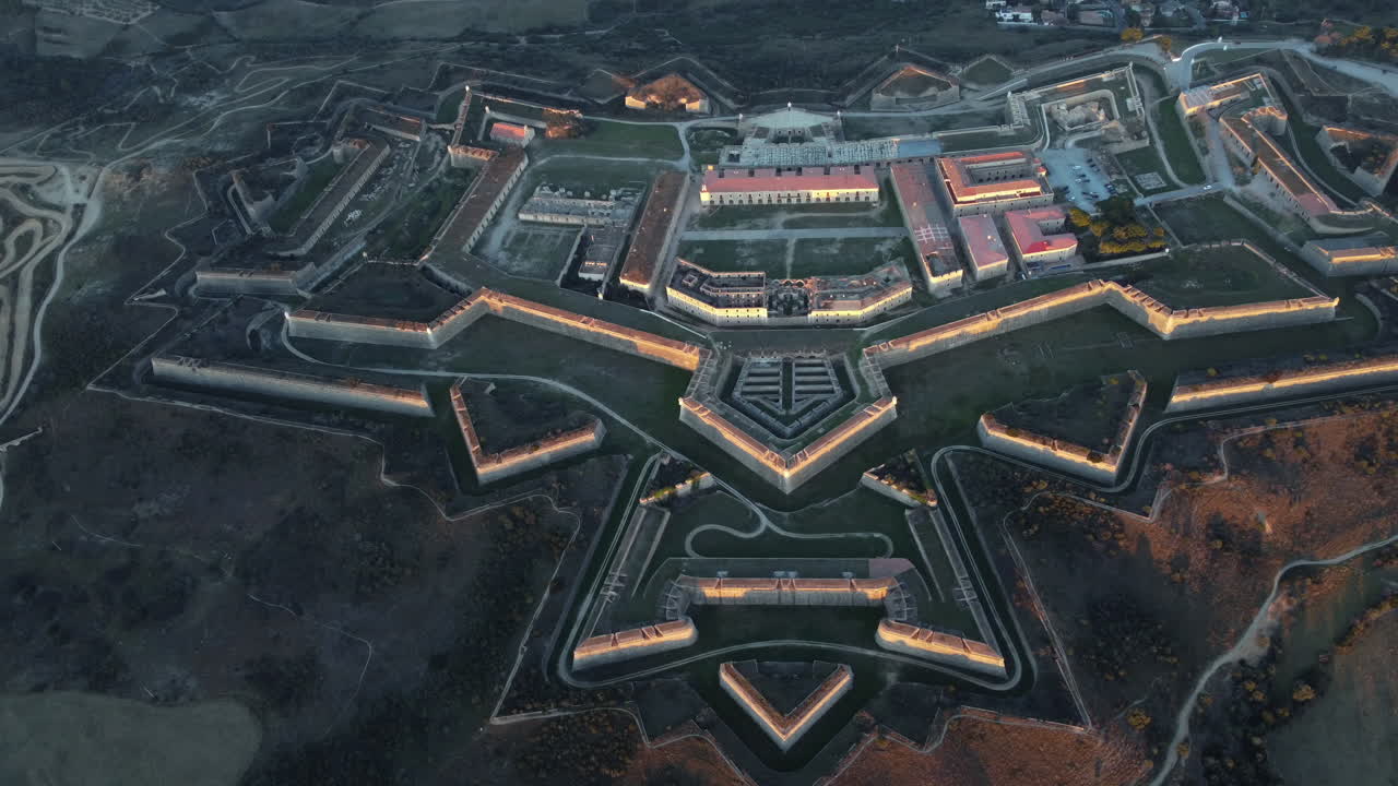 Aerial View of a Historical Fortress