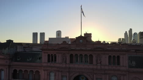sunset view of the casa rosada in buenos aires, argentina