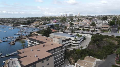 newport beach california aerial flyover