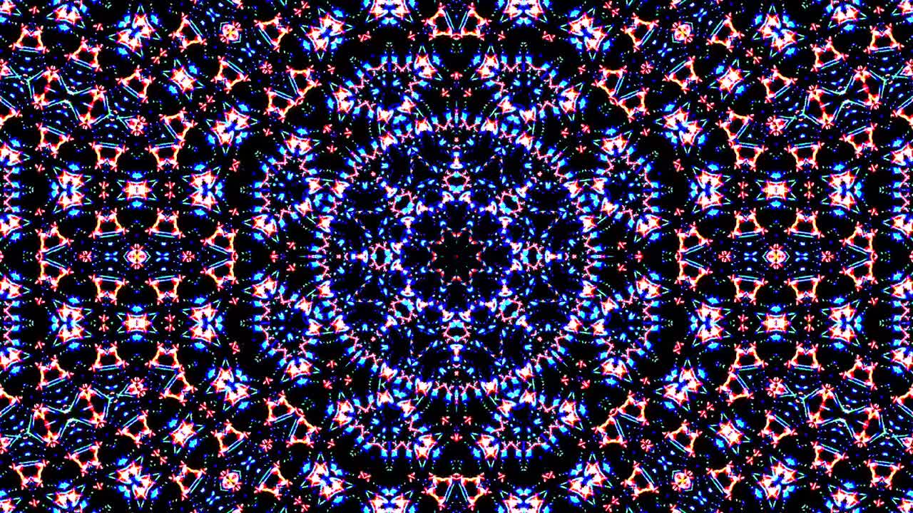 hermoso caleidoscopio abstracto que brilla, una luz radiante que regula los movimientos sutiles