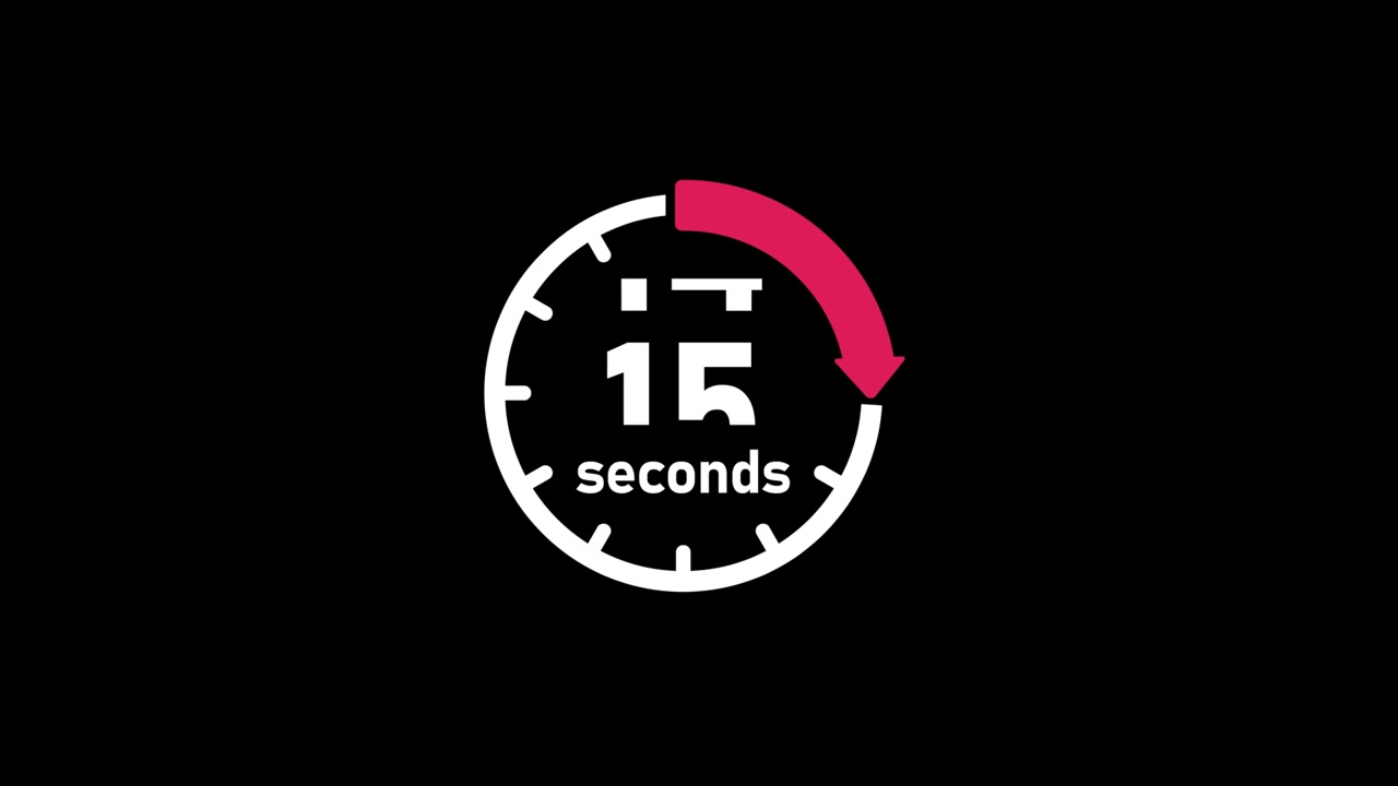 Clock , timer (time passage , waiting time) animation (4K) | 15 seconds