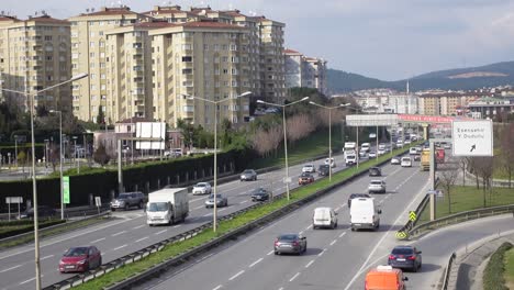 traffic on a highway in istanbul, turkey