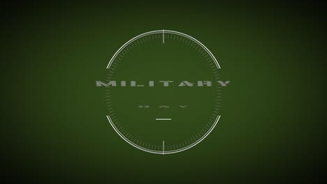 día militar con objetivo en fondo verde