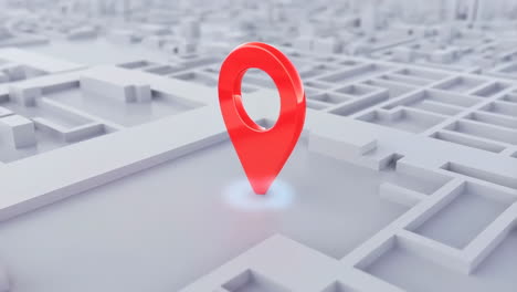 red location pin on an abstract city map