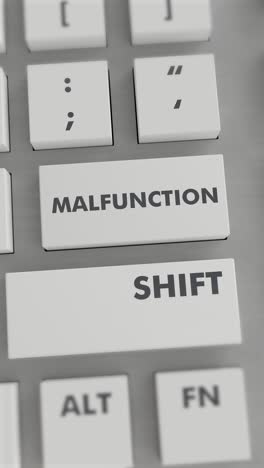 botón de mal funcionamiento presionando en el teclado video vertical