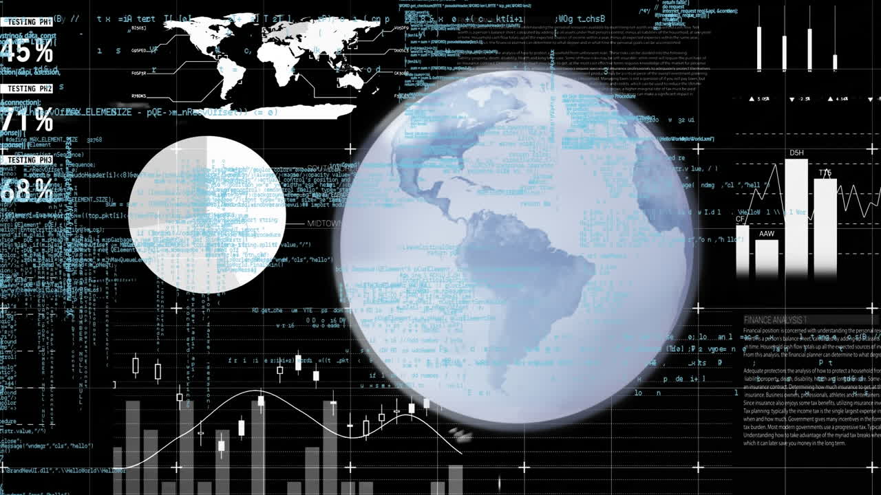 전 세계 데이터 프로세싱의 애니메이션