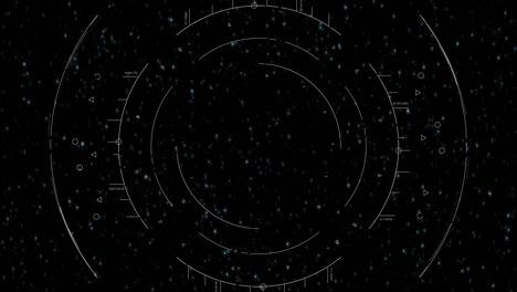 spaceship hud display scanning luminous blinking stars