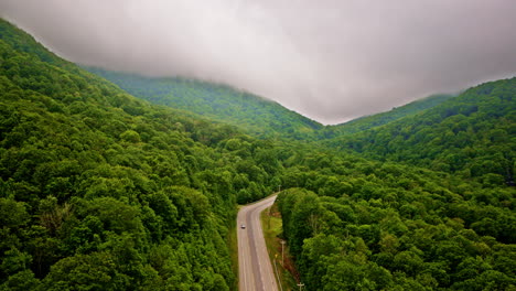enchanted drone journey over the mist-veiled smokies