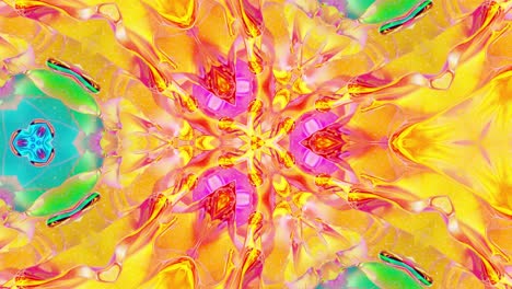3d elegante abstracto en bucle bg como patrón simétrico ondulado como estructura caleidoscópica con ondas, vidrio líquido multicolor con hermosos colores de gradiente. 4k animado fluido colorido de moda