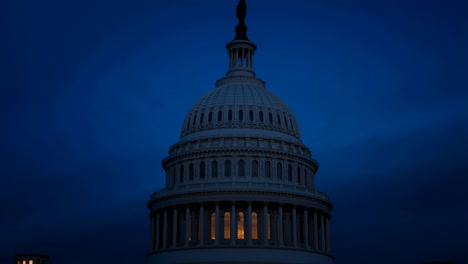the us capitol building at night