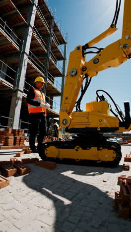 robot assisting construction workers