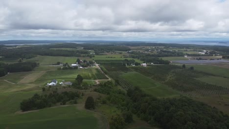 farms laid out in green field