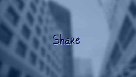 animación del texto compartido sobre el paisaje urbano