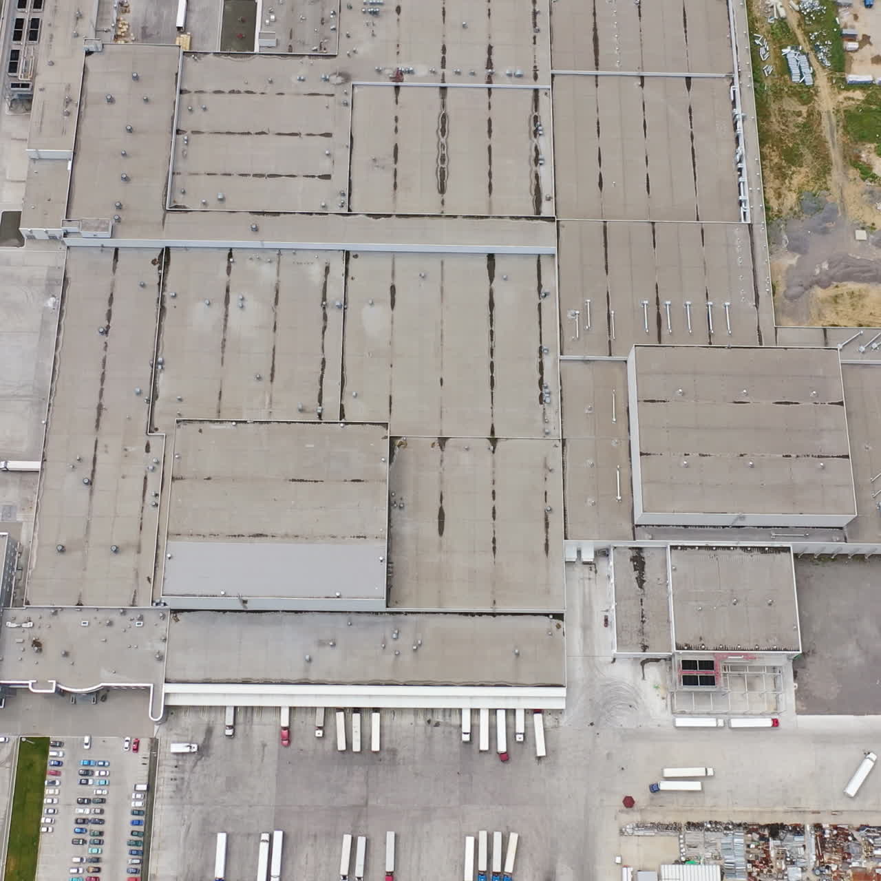 Aerial footage of a large industrial complex. Production Industry