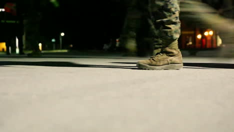 marines in training go on a nighttime march