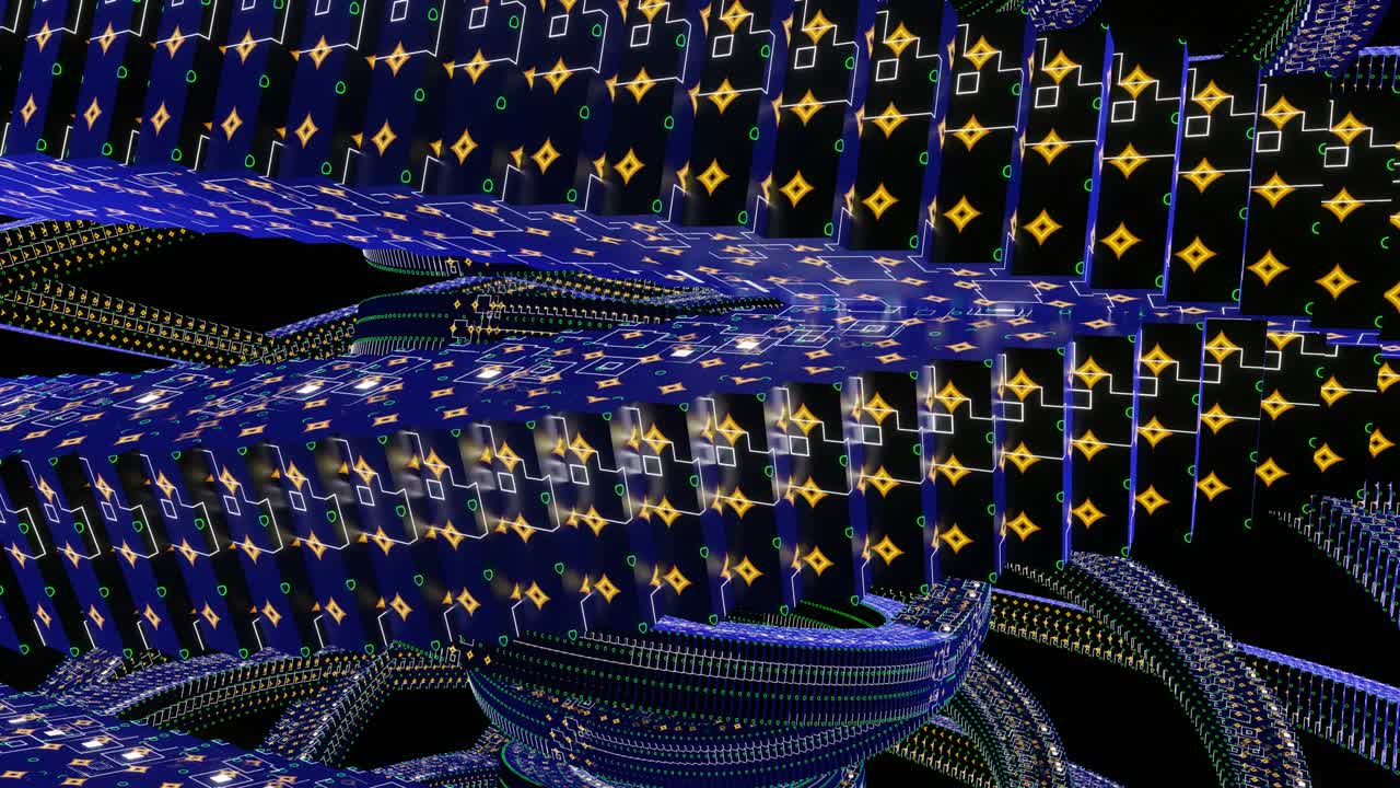 VJ Loop Magic Rotation of Abstract Rings.